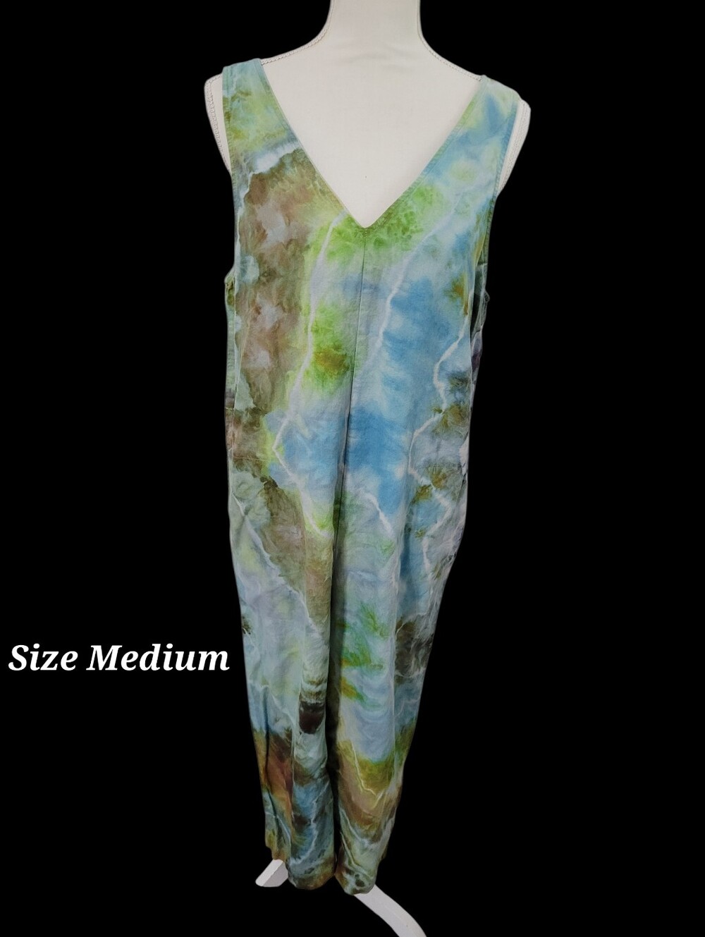 Unique Sleeveless Romper Tie Dye Geode Medium Art Streetwear Boho Hippie Earthy